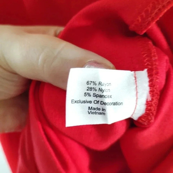 Lane Bryant Red Dress Slash Shoulder Plus Size 18 - Picture 14 of 15